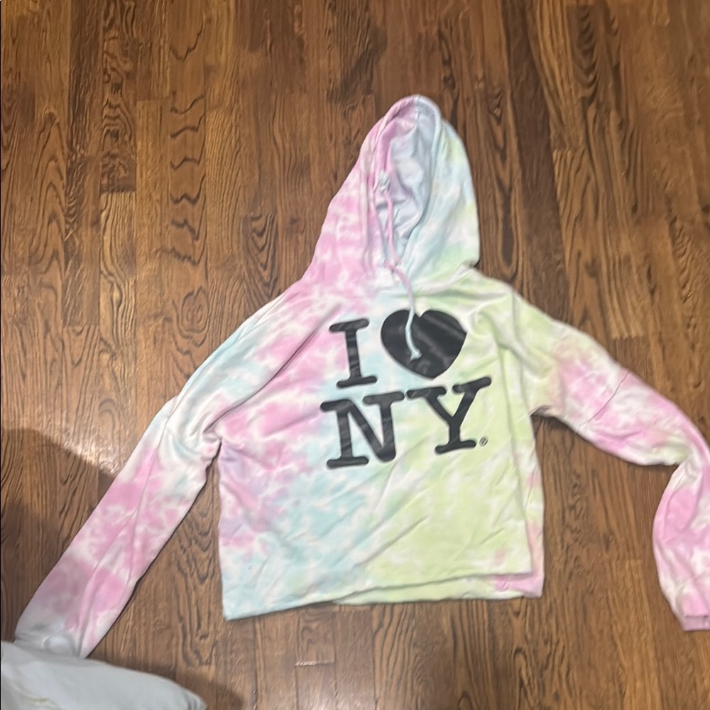 Tie-Dye 'I Love NY' Legoland cropped Hoodie - XL